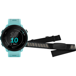Garmin Forerunner 55 Blauw + Garmin HRM-DUAL Hartslagmeter Borstband Zwart